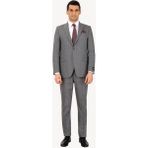 Erkek Füme Regular Fit Kareli Sivri Yaka Takım Elbise - 50 / 6 - 6 Drop