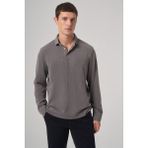 Erkek Füme Trend Düğmeli Polo Yaka Sweatshirt