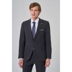 Erkek Füme Yünlü Slim Fit Mono Yaka Takım Elbise