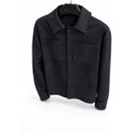 Erkek Gabardin Gömlek Ceket Çift Cepli Oversıze - XL - Siyah