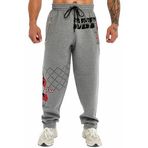 Erkek Gevşek Fit Ağır Eşofman Altı, Polar Kumaş Kışlık Pantolon Büyük ve Uzun, Gri, 3XL