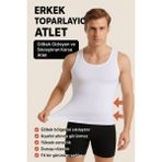 Erkek Göbek Toparlayıcı Korse Atlet – Ince Gösteren Dikişsiz Şekillendirici Atlet - Beyaz-4082 - 3XL