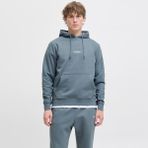 Erkek Gögüs Minimal Logo Baskili Kapüsonlu Sweatshirt - Soho - 0-Gri - XL