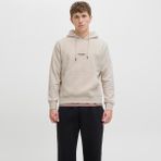 Erkek Gögüs Minimal Logo Baskili Kapüsonlu Sweatshirt - Soho - 02S-Bej