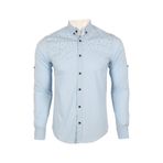 Erkek Gömlek Slim Fit Rar00460 Buz Mavisi