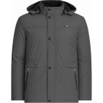 Erkek Gri %100 Su ve Rüzgar Geçirmez Kürklü Çıkartılabilir Kapüşonlu Mont&kaban - 2XL