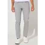 Erkek Gri 360 Derece Her Yöne Esneyen Slim Fit Dar Kesim Diyagonal Desenli Pantolon
