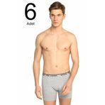 Erkek Gri 6'lı Paket Likralı Boxer Elf568s0060ccm6 0060