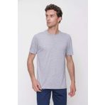 Erkek Gri Basic Düz %100 Pamuk Bisiklet Yaka Slim Fit Dar Kesim Kısa Kollu Tişört