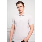 Erkek Gri Basic Polo Yaka Dynamic Fit T-Shirt