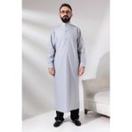 Erkek Gri Cinar Hac Ve Umre Kiyafeti Boydan Uzun Dagron Kumas Fistan