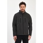 Erkek Gri Hakim Yaka Çok Cepli Su ve Rüzgar Itici Mevsimlik Mont&ceket - 2XL