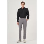 Erkek Gri İhracat Yazlık Pamuk Yan Cep Slim Fit Chino Pantolon