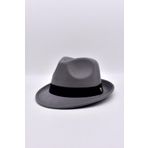Erkek Gri Keçe Trilby Fötr Şapka