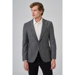 Erkek Gri Örme Slim Fit Mono Yaka Ceket - 6 Drop - 48