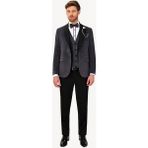 Erkek Gri Şal Yaka Yelekli Slim Fit Damatlık - 48 / 6 - 6 Drop
