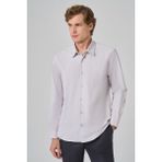 Erkek Gri Slim Fit Sert Yaka Gömlek