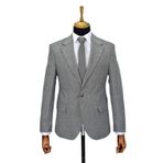 Erkek Gri Tek Spor Ceket Çift Yırtmaçlı BGL-ST03981 GRİ 48