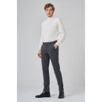 Erkek Gri Trend Slim Fit Lastikli Fermuarlı Pantolon