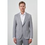 Erkek Gri Trend Slim Fit Mono Yaka Takım Elbise - 48 - 6 Drop