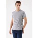 Erkek Grimel Basic Düz %100 Pamuk Bisiklet Yaka Slim Fit Dar Kesim Kısa Kollu Tişört