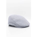 Erkek Gümüş Cotton Flat Cap Kasket Şapka