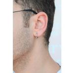 Erkek Gümüş Renk Çelik Halka Küpe 14 mm Küçük Boy