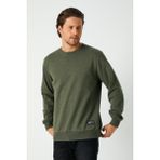 Erkek Haki Basic Bisiklet Yaka Regular Fit Normal Kesim 2 İplik Sweatshirt