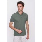Erkek Haki Basic Polo Yaka Dynamic Fit T-Shirt