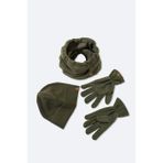 Erkek Haki Polar Basic Boyunluk Bere ve Eldiven Seti B009250