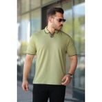 Erkek Haki Polo Yaka %100 Pamuk Tişört - 2531 - 3XL