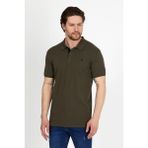 Erkek Haki Polo Yaka Likralı T-Shirt T621 - XL