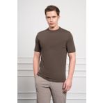 Erkek Haki Trend Bisiklet Yaka Dynamic Fit Rahat Kesim Rayon T-Shirt