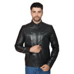 Erkek Hakiki Deri Ceket Yeşil 3021SPR (Siyah, S)