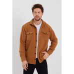 Erkek Hardal Çift Cep Kapaklı Slim Fit Oduncu Gömlek-odg001r9502s Sarı