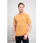 Erkek Hardal Sarısı Trend Bisiklet Yaka Dinamik Fit Pamuk T-Shirt