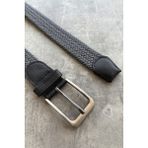 Erkek Hasır Örgü Kemer - 125 cm - Gri
