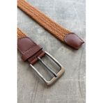 Erkek Hasır Örgü Kemer - 125 cm - Taba
