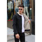 Erkek Içi Kürklü Denim Kot Ceket - S - Antrasit
