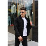 Erkek Içi Kürklü Denim Kot Ceket - S - Siyah