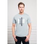 Erkek İndigo Trend Bisiklet Yaka Dinamik Fit Pamuk T-Shirt