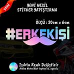 Erkek İşi 2 Adet Hologram Sticker - Modifiye Etiket Yazı