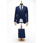 Erkek İtalyan Kesim Slim Fit Yelekli Takım Elbise - 7481