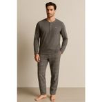 Erkek Jakarlı Pijama Takımı Gri