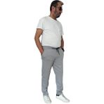 Erkek Jogger Eşofman Altı Battal Boy Büyük Beden Pike Kumaş Üç Cepli Arka Cep Fermuarlı Duble Paça Spor Kesim Bel Lastikli Kordon Bağcıklı - 5XL - Gri1