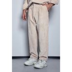Erkek Kadife Dokulu Baggy Fit Pantolon Taş Rengi