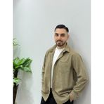 Erkek Kadife Gömlek Yüksek Kaliteli Gömlek Oversize Kalıp Renk Solması Yapmaz - Bej