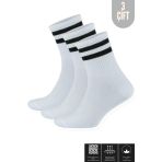 Erkek - Kadin (3 Cıft) Cizgili Kolej Tenis Corabi Pamuklu Terletmez Corap