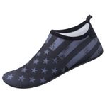 Erkek kadın su ayakkabısı çabuk kuruyan Aqua çorap yalınayak Slip-on spor plaj yüzmek sörf Yoga egzersiz, Gri Bayrak, 7.5-8.5 Women/6.5-7.5 Men
