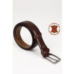 Erkek Kahve Antik Hakiki Deri 3,5 Cm Klasik Kemer